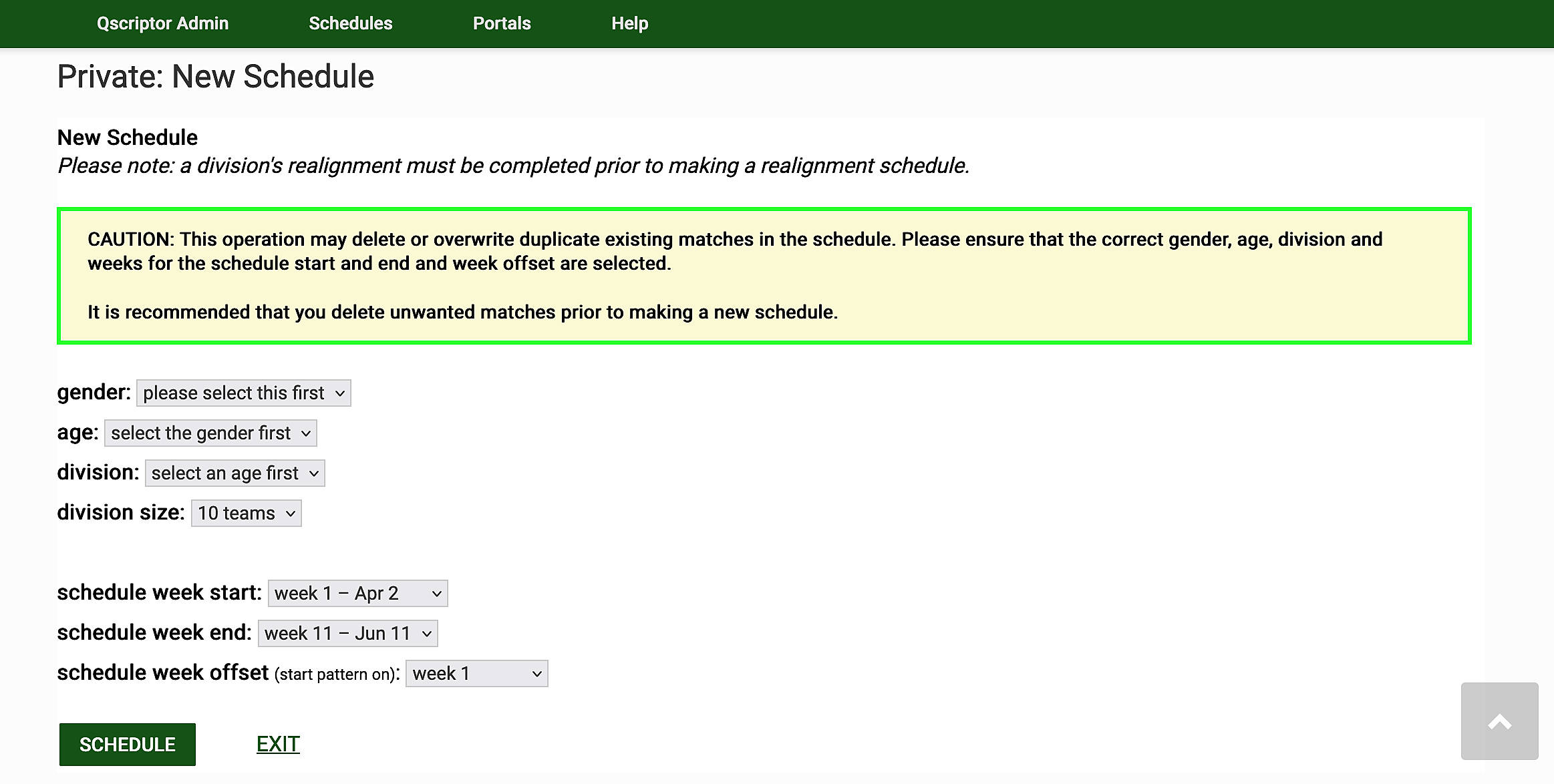 new schedule